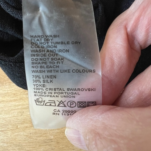 MAJESTIC FILATURES PARIS TOP 3-M LINEN SILK CRYSTAL NECKLINE CASUAL ELEGANCE - Picture 13 of 13